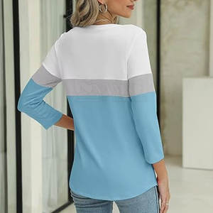 En línea Mejor Venta Mujeres Camisetas de manga larga Algodón Poliéster Hecho Mujeres Camisetas de manga completa - Product Image 3