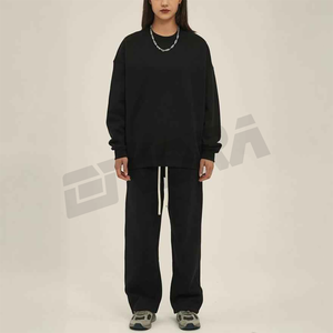 เสื้อสเวตเชิ้ตฮิปฮอปผ้าฟลีซสำหรับผู้หญิงคอกลมแขนยาวมีฮู้ดเสื้อสไตล์เรโทรลำลองสีพื้น Y2K ออกแบบได้ตามต้องการ - Product Image 1