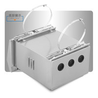 Boîtier électrique étanche IP65 en acier inoxydable 304 à double porte, pour montage en surface intérieur, avec panneau interne