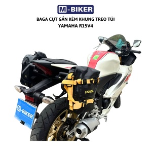Porte-bagages arrière court en acier inoxydable R15V4 au design cyberpunk avec support de sacoche, ajustement personnalisé pour motos de rue - Product Image 3