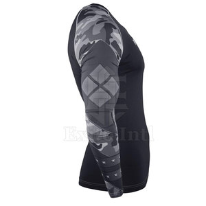 เสื้อยืดคอกลมแขนยาวทรงปกติผ้าฝ้ายคุณภาพสูงพิมพ์ลายโลโก้ตามสั่งแบบซับลิเมชั่น แห้งเร็ว ระบายอากาศได้ดี สำหรับผู้ชาย - Product Image 6