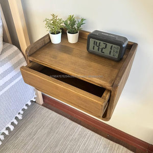 Handmade Eco-Friendly <b>Floating</b> Wall-Mounted <b>Nightstand</b> Storage Wooden Bedroom Furniture Modern Design Living Room - Product Image 4