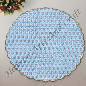 Serviette de table ronde moderne imprimée à la main 100% coton Design unique pour avion, hôtels et usage domestique EN074 - Product Image 4