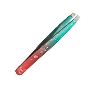 Pinzas de cejas de Punta puntiaguda ligeras de acero inoxidable de alta calidad para uso doméstico de salón con logotipo personalizado ecológico - Product Image 1