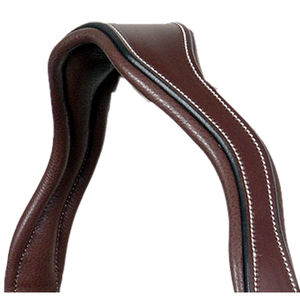 Brida de caballo de cuero negro de lujo, costura decorativa blanca, herrajes dorados, entrenamiento de doma, equitación, suave acolchado, cómodo - Product Image 2