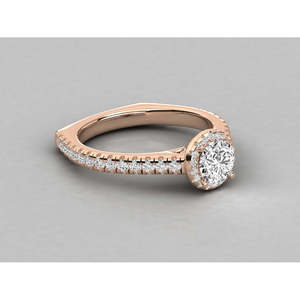 Bague pour femme en or 14 carats avec diamant solitaire, design brillant - Product Image 1