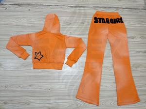 Conjunto Deportivo Informal de Dos Piezas con Capucha y Lavado Ácido, Unisex, Personalizado, de Gran Peso, con Pantalones de Chándal Acampanados, 100% Algodón - Product Image 5