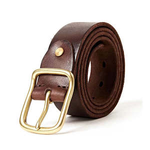 Men Genuine Leather <b>Belt</b> Formal Casual Cowhide <b>Belt</b> with Metal Buckle OEM Wholesale Manufacturer Made In Pakistan - Product Image 1