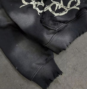 Meilleur prix Pull à capuche en molleton épais en coton pour hommes avec logo personnalisé Streetwear avec impression numérique pour l'hiver - Product Image 4