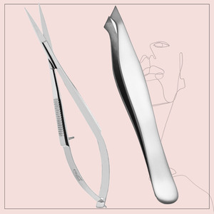 กรรไกรสปริงปลายแหลมแบบเอียงสำหรับการตัดแต่งที่แม่นยำและดัดคิ้วที่จับกันลื่นใบมีดที่มีความแม่นยำสูง - Product Image 2