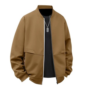 Chaqueta universitaria lisa en blanco para hombre, chaqueta a rayas de béisbol para hombre, botón de manga larga de alta calidad - Product Image 1