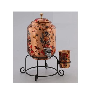 Traditional Indian Aluminum Alloy <b>Hot</b> & <b>Cold</b> <b>Water</b> <b>Dispenser</b> Handcrafted Eco-Friendly Easy to Clean for Hotel <b>and</b> Outdoor Use - Product Image 3