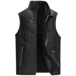 Breathable Waterproof Windproof Eco-Friendly Casual Genuine Leather Reversible Vest High Quality Thick Customizable Men Warm - Product Image 3