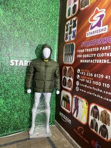 Vestes d'hiver en toile à capuche rembourrée réversible de conception classique tendance pour hommes Vestes à bulles en tissu de laine de couleur personnalisée - Product Image 1