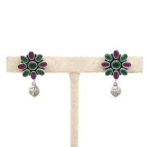 ต่างหูเงินแท้หลากสี925ออกแบบลายดอกไม้ธรรมชาติพร้อมเครื่องประดับเพชรครบรอบของขวัญ - Product Image 3