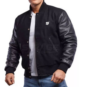 Chaqueta Universitaria de Invierno de Cuero y Lana Totalmente Personalizada con Cuello Alto, Diseño Ligero y Ecológico para Hombre - Product Image 4