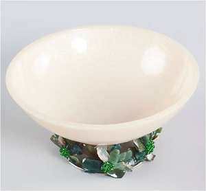 Classic Resin Serving Bowl for Home Hotel Restaurants Tabletop Dinnerware White & <b>Green</b> <b>Color</b> Modern Design Fruits Serving Bowls - Product Image 1