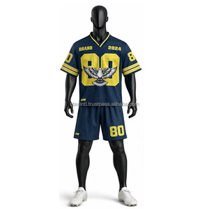 Meilleur fabricant fournisseur de maillots de football américain sur mesure, 100% polyester, haute performance, évacuation de l'humidité - Product Image 5