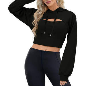 Servicio OEM Mujeres Crop Hoodies 100% Algodón Alta Calidad Bajo MOQ Transpirable Mujeres Crop Hoodies para la venta - Product Image 1