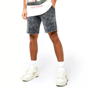 Short délavé à l'acide personnalisé avec logo OEM pour hommes Pantalon de survêtement de sport 100% coton Nouveau design de course pour hommes à vendre - Product Image 1