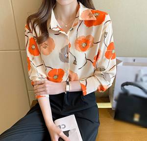 C Camisas de cuello vuelto de alta calidad Camisas de mujer al por mayor con estilo informal Camisa impresa por sublimación de tendencia - Product Image 4