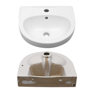 Free Shipping USA Stock White Ceramic Wash Basin Wall Hung Art Basin Modern <strong>Bathroom</strong> <strong>Sinks</strong> Wall Mount Hand Washing <strong>Bowl</strong> - Product Image 4