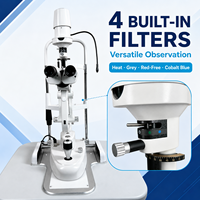 Microscopio de hendidura LED SL-F5 de cinco aumentos, con binoculares de metal duradero, listo para distribución, para proveedores de equipos oftalmológicos