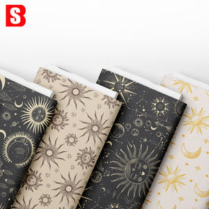 Tissu de coton Liberty des années 80 à impression numérique personnalisée 100% coton avec étoile, lune, galaxie, <span class=keywords><strong>nuit</strong></span> étoilée, imprimé pour vêtements - Product Image 1