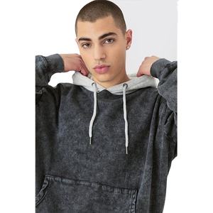 Nouveau lavage à l'acide de haute qualité hiver chaud coton/polaire lavable vêtements de mode plaine coupe régulière respirant sweats à capuche pour hommes - Product Image 4