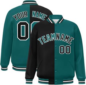 OEM personalizado Unisex High Street Varsity chaqueta de talla grande de cuello alto parches bordados piel de vaca Letterman chaqueta de béisbol de invierno - Product Image 2