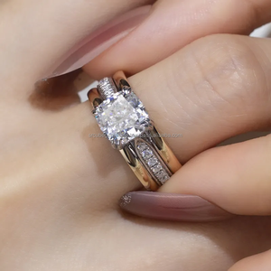 Perfect Princess Cut White Gold Diamond <b>Ring</b> in Moissanite for Engagements and Womens Graceful Style With Vvs Clarity - Product Image 5