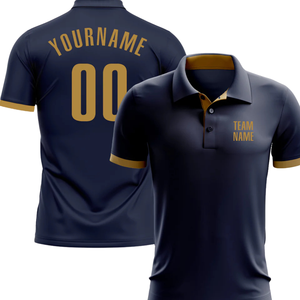 Polo personnalisé bleu marine avec sublimation, nom et numéro personnalisés, vêtements d'équipe personnalisés, polo de sport avec personnalisation - Product Image 4