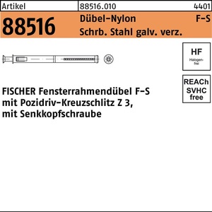 Anclaje para marco de ventana R 88516 F 10 S 140 de nailon galvanizado, 50 unidades, de Fischer - Product Image 1