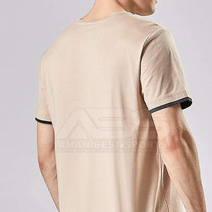 Ensemble short et t-shirt de course d'été personnalisé pour homme, 100 % coton, séchage rapide, imprimé sur mesure, respirant, couleur contrastée unie, vente en gros - Product Image 2