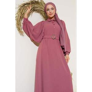 Globo manga camisa cuello vestido polvo - Product Image 3