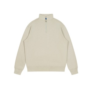 Top de lana con media cremallera para hombre de primera calidad 420 GSM mezcla de algodón textura suave y cálida diseño elegante OEM ODM bordado fabricante de fábrica - Product Image 2