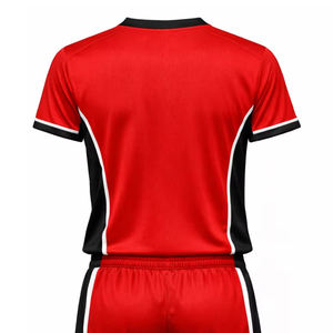 Tenue d'équipe, maillot de volley-ball rouge à impression numérique, logo personnalisé, ensemble d'uniformes de volley-ball pas cher, 100% polyester, unisexe, 280g - Product Image 6