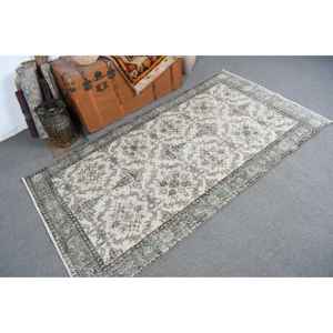 Alfombra Turca de 3.7x6.7 pies, Alfombra Vintage, Alfombra Ikat Verde - Product Image 1