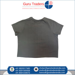 Top corto de manga corta para niñas con cuello redondo de algodón 100% de calidad superior con estampado en el pecho a precio con descuento del proveedor de origen indio - Product Image 6