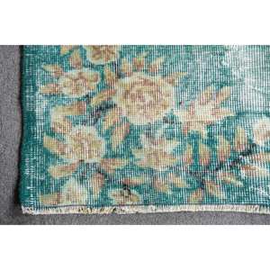 พรมขนสัตว์ตุรกีสีเขียวเบจ3 x 5,6ft วินเทจทำด้วยมือผืนใหญ่สี่เหลี่ยมผืนผ้าลวดลายนามธรรมสำหรับห้องโถงห้องพรมขนสัตว์น้ำยาง - Product Image 5