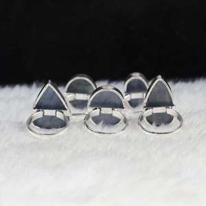 Fabricación de joyas de plata a granel, suministro al por mayor, anillos de bisel de piedras preciosas de cianita azul Natural Para Boda y aniversario, estilo informal - Product Image 4