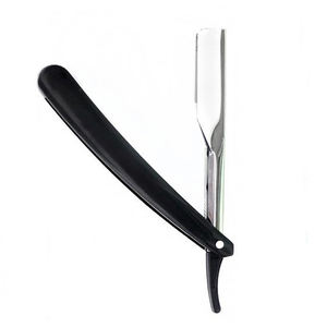 2024 nouveauté Top vente meilleur rasage rasoir de barbier avec poignée pliante en acier inoxydable couleur unie rasoir de barbier - Product Image 3