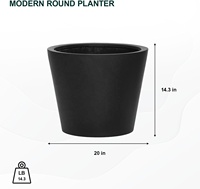 Pot de plante en fibre de polystone du fabricant, jardinière intérieure et extérieure pour la maison et le jardin, fabriqué au Vietnam
