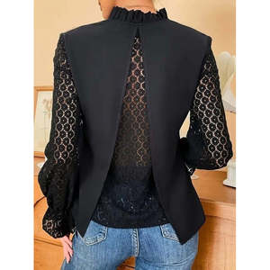 Blusa Elegante de Crepé para Mujer de Jane's, con Manga Larga, Cuello en V, Volantes y Detalle Cruzado en la Espalda, para Vestir en la Noche con Estilo - Product Image 2