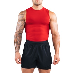 Camiseta sin mangas elástica de poliéster 90% y elastano 10% con recortes, estilo urbano, para culturismo, running y fitness, al por mayor - Product Image 5