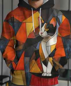 Sweat à capuche premium pour homme, ultra confortable, 100 % coton, brodé, perlé, uni, imprimé numériquement, écologique - Product Image 3