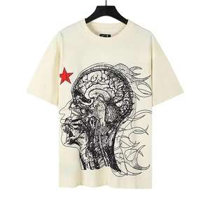 Vente en gros 100% coton surdimensionné unisexe T-Shirts Fashion Custom Design Graphic Heavyweight 230G Short Screen Print for Men - Product Image 4