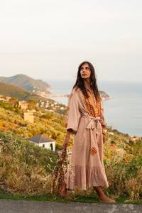 Robe 100% coton de rêve avec broderie à la main Silhouette droite respirante Casual-Formal-Vintage-Sweet Styles Flared Hem - Product Image 3