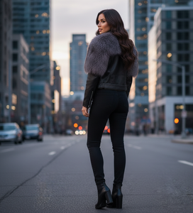 Nouvelle Veste Courte Femme Hiver en Duvet de Canard Blanc avec Col en Véritable Fourrure de Renard, Manches Tricotées, Parka Chaude Tendance en Fourrure Animale - Product Image 3