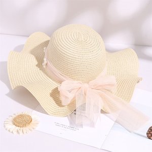 Women's <b>Floppy</b> Foldable Beach <b>Hat</b> Big Ribbon Bow Accents Casual Outdoor Sun Protection for Cycling Business Sports Every - Product Image 1